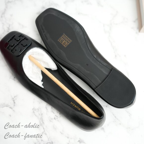 NIB Tory Burch Georgia Leather Ballet Flats in Black - Picture 9 of 10